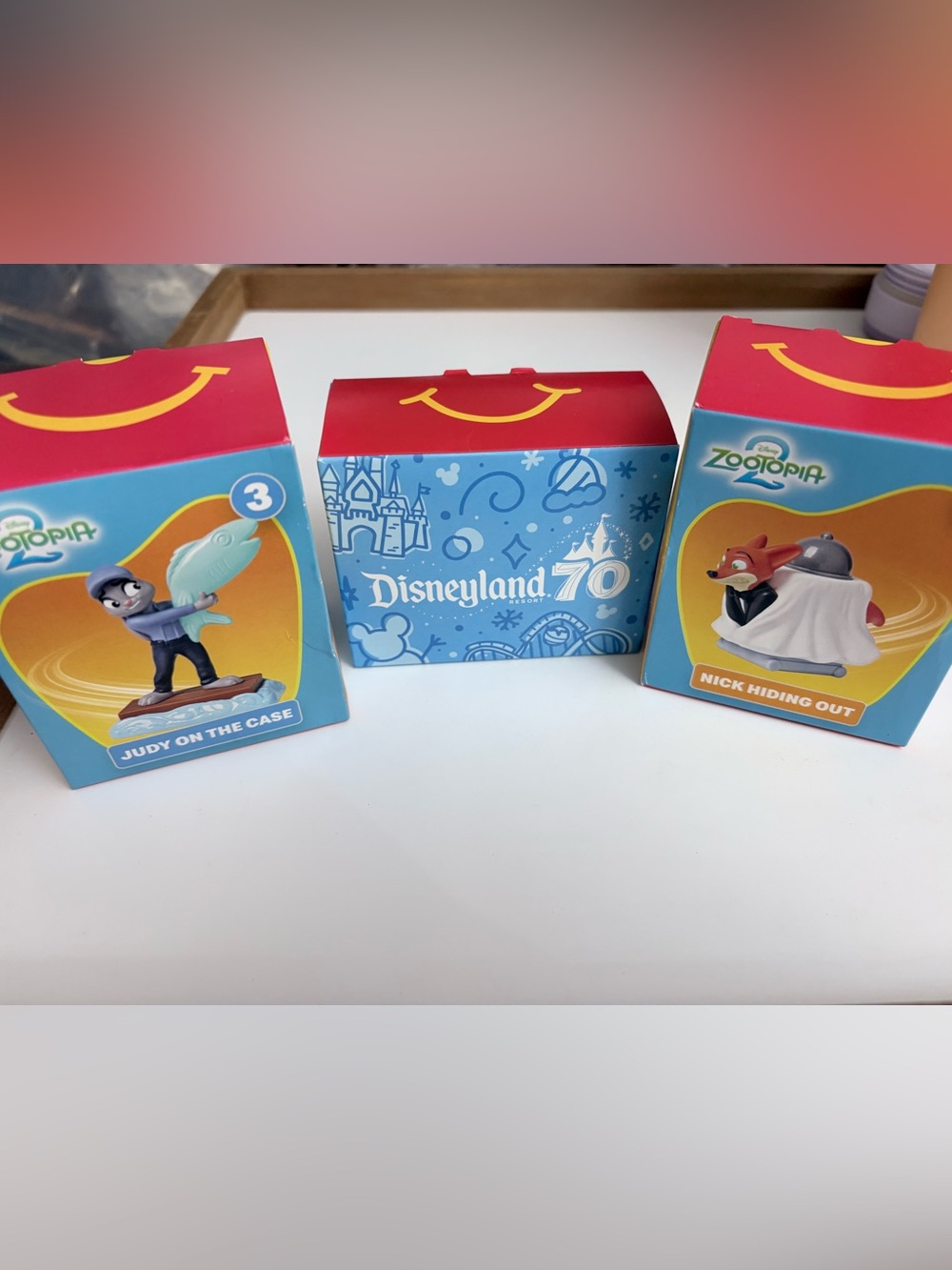 Lot 3 McDonald's Happy Meal Toys Disney 70th Anniversary Zootopia 2 NEW